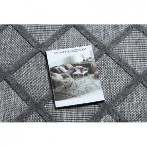 Tamsiai pilkas kilimas su grotelių raštu SANTO | 120x170 cm Ковры для комнаты