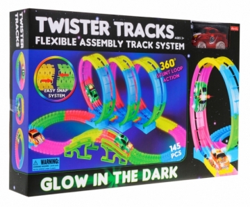 Tamsoje šviečianti trasa - Twister Tracks, 145 elementai