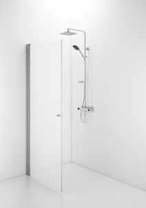Tiesi dušo sienelė Ifö Space SPNF 750 Silver, matinis stiklas su rankenėle Shower wall
