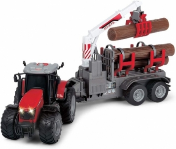 Traktorius Dickie Toys 203737003 Massey Ferguson with Friction Light, Sound and Trailer Battery 42 cm ТРАКТО