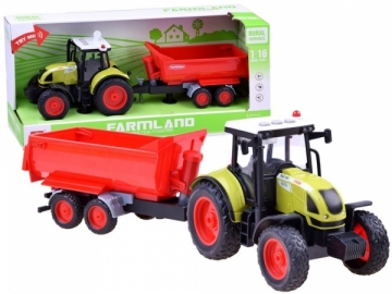 Žaislinis traktorius su priekaba, miškavežis 