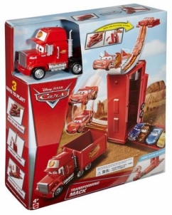 Disney Cars rinkinys - sunkvežimis su paleidimo mechanizmu ir trasa DVF39 MATTEL Automobilių lenktynių trasos vaikams