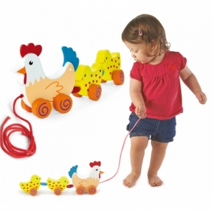 Traukiamas žaislas - Viščiukai, 36 cm Rotaļlietas zīdaiņiem