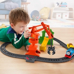 Žaislinis traukinys su geležinkelio trasa ir priedais Thomas & Friends Cassia Crane & Cargo GHK83 
