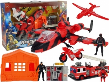 Ugniagesių transporto priemonių rinkinys su priedais, raudona Toys for boys