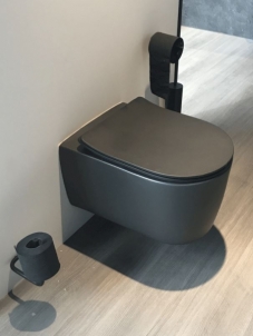 Toilet withspended Glacera Alfa, juodas matinis Lavatory closets