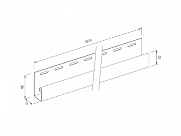 Užbaigimo elementas JSV15-3,81M sidingVOX yellow geltn Facade planks fittings (pvc, fiberboard, wood)