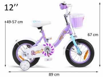 Vaikiškas dviratis "Royal Baby Girls Chipmunk MM 12", violetinis