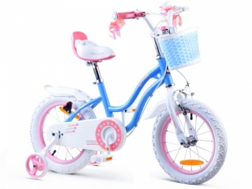 Vaiki&scaron;kas dviratis &quot;Royal Baby Star Girl 14&quot;, mėlynas Velosipēdi bērniem