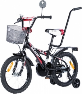 Vaikiškas dviratis BMX 12", juodas-raudonas 