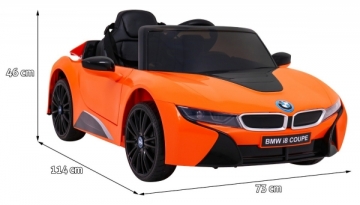 Vaikiškas elektomobilis BMW I8, oranžinis