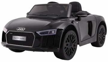 Vaikiškas elektromobilis AUDI R8 Spyder, juodas lakuotas Elektriniai automobiliai vaikams