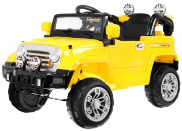 Vaikiškas elektromobilis JEEP, geltonas Elektriniai automobiliai vaikams