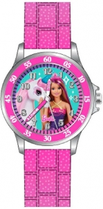 Vaikiškas laikrodis Disney Time Teacher Barbie BDT9001 