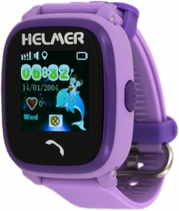 Bērnu pulkstenis HELMER Chytré dotykové vodotěsné hodinky s GPS lokátorem LK 704 fialové 