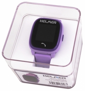 Bērnu pulkstenis HELMER Chytré dotykové vodotěsné hodinky s GPS lokátorem LK 704 fialové