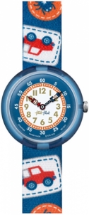 Vaikiškas laikrodis Swatch Flik Flak Camping Badge Blue ZFBNP094