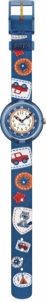 Vaikiškas laikrodis Swatch Flik Flak Camping Badge Blue ZFBNP094