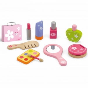 Vaikiškas medinis kosmetikos lagaminas su priedais | Viga 50531