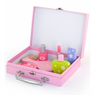 Vaikiškas medinis kosmetikos lagaminas su priedais | Viga 50531
