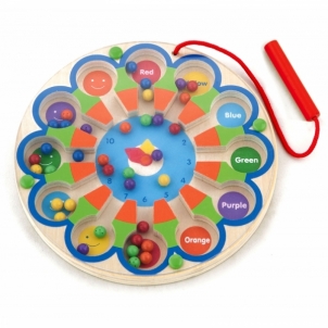 Vaikiškas medinis magnetinis žaidimas-labirintas | Laikrodis | Viga Toys