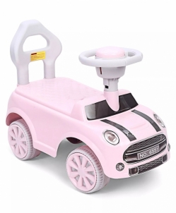 Vaikiškas paspiriamas automobilis Mini Cooper rožinis 