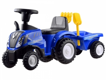 Vaikiškas paspiriamas traktorius su priekaba &quot;New Holland&quot; Stumjamās un pedāļu mašīnas