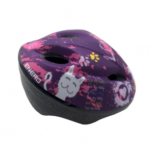 Vaikiškas reguliuojamas šalmas Enero Love Kitty, M (49-51cm), violetinis Bicycle helmets