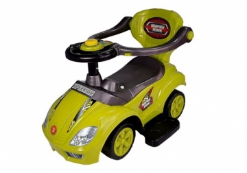 Vaikiškas stumiamas automobilis „3in1“, geltonas