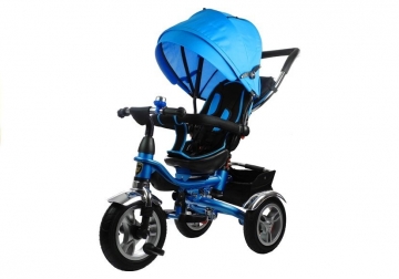 Vaikiškas sulankstomas triratukas su stogeliu &quot;PRO600&quot;, mėlynas Велосипеды для детей