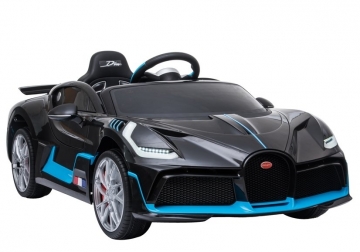 Vaikiškas vienvietis Bugatti Divo, lakuotas juodas 