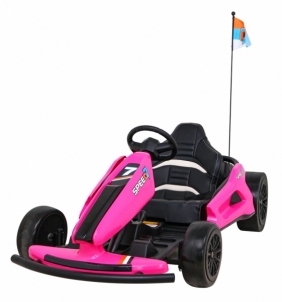 Vaikiškas vienvietis elektrinis kartingas - Speed 7 Drift King, rožinis Автомобили для детей