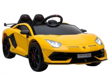 Vaikiškas vienvietis elektromobilis "Lamborghini Aventador", geltonas 