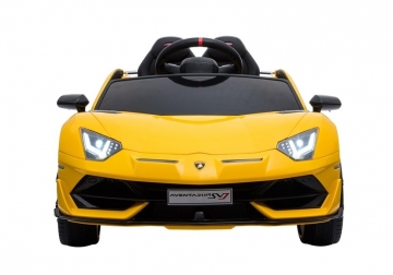 Vaikiškas vienvietis elektromobilis "Lamborghini Aventador", geltonas