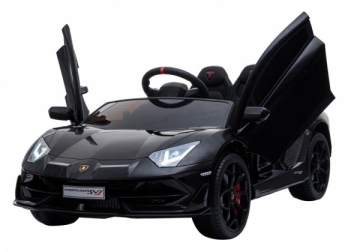Vaikiškas vienvietis elektromobilis "Lamborghini Aventador", juodas