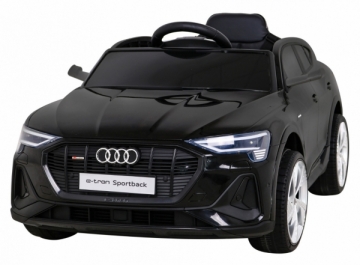 Vaikiškas vienvietis elektromobilis Audi E-Tron, juodas Bērnu elektromobīļi