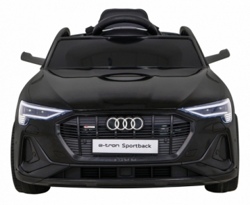 Vaikiškas vienvietis elektromobilis Audi E-Tron, juodas