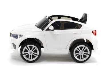 Vaikiškas vienvietis elektromobilis BMW X6, baltas