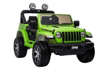 Vaikiškas vienvietis elektromobilis Jeep Wrangler Rubicon, žalias