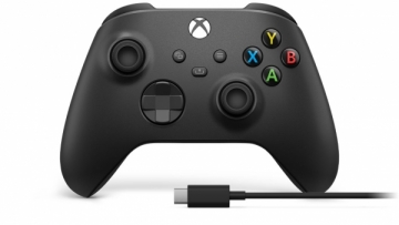 Vairalazdė Microsoft XBOX Series Controller + USB-C Cable carbon black Žaidimų konsolės ir priedai