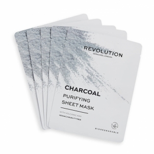 Valanti medžio anglies kaukė Revolution Skincare Biodegradable Black Kvepalų ir kosmetikos rinkiniai