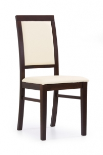 Dining chair SYLWEK 1 dark walnut / cream 