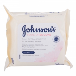 Valomosios servetėlės Johnson´s Face Care Extra Sensitive Cleansing Wipes 25pc Kūdikių higienos prekės, sauskelnės