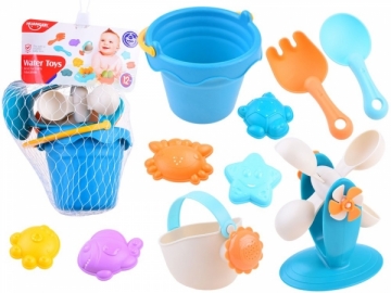 Vandens ir smėlio žaislų rinkinys su malūnėliu Smėlio žaislai