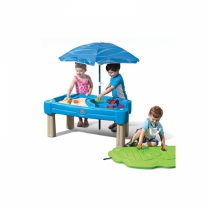 Vandens stalas su smėlio dėže ir skėčiu 2in1 Žaidimų aikštelės, supynės