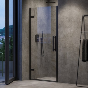 Varstomos dušo durys Ravak Cool!, COSD1-90 juodas+stiklas Transparent Dušo sienelės, durys