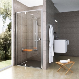 Varstomos dušo durys Ravak Pivot, PDOP2-100, satinas+stiklas Transparent Shower wall