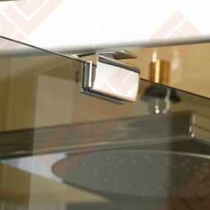 Varstomos dušo durys ROLTECHNIK ECLUSIVE LINE ECDO1/100 montavimui į nišą su sidabro spalvos profiliu ir šerkšnu padengtu stiklu