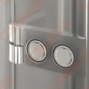 Varstomos dušo durys ROLTECHNIK HITECH HORIZON PLUS HPOL1/90 su brillant spalvos profiliu ir skaidriu stiklu (kairė pusė)