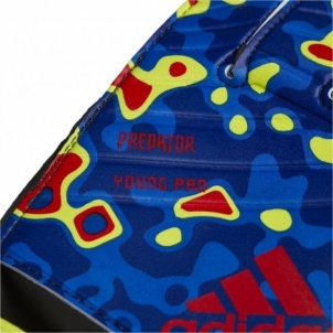 Vartininko pirštinės adidas PREDATOR YOUNG DN8603 blue-yellow-red, red logo